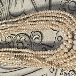 Vintage Heisey champagne multi strand faux pearl necklace